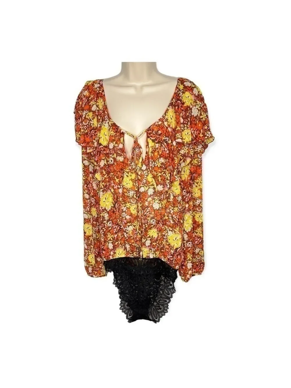Intimately Free People Floral Lace Bodysuit Size L